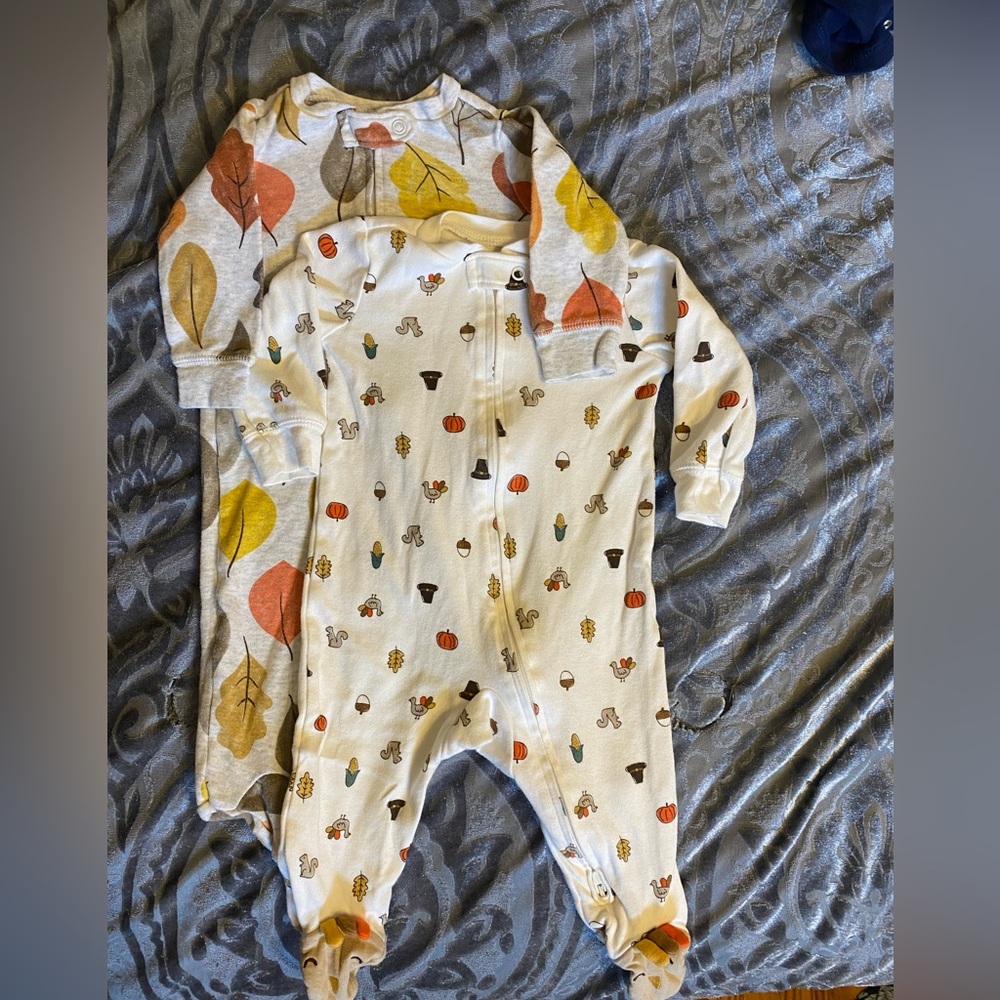 2 Carter’s Fall Inspired Sleep N’ Play Onesies